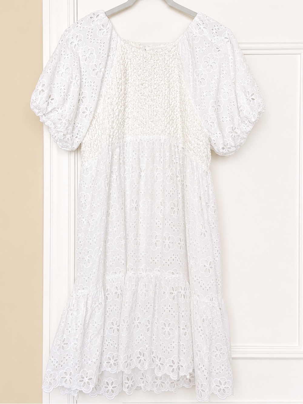 English Factory White Eyelet Puff Sleeve Dress